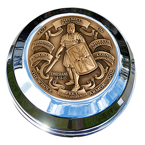 MotorDog69 Indian Gas Cap Coin Mount Set with Armor Of God Brass for Chieftain, Chief Classic, Chief Vintage, Dark Horse, Roadmaster, Scout…