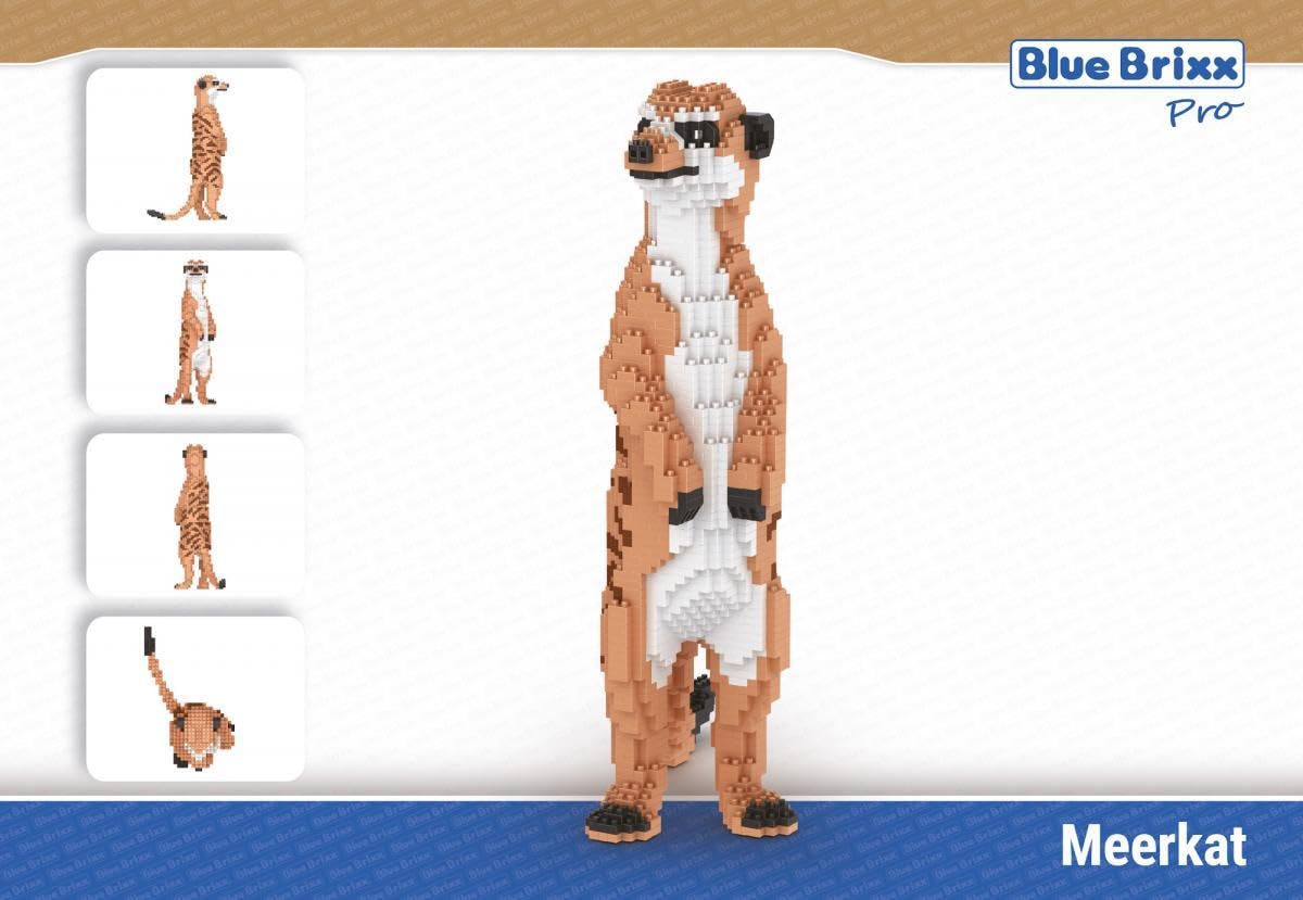 BlueBrixx Pro 107664 – Erdmännchen (Diamond Blocks) aus Klemmbausteinen mit 1645 Bauelementen