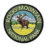 Rocky Mountain National Park Patch 3' Iron-on Embroidered Applique for Clothing Vest, Sew-on Decorative Embroidery, Badge Emblem, Nature Souvenir, Wild Animals, Outdoor Patches, Continental Divide