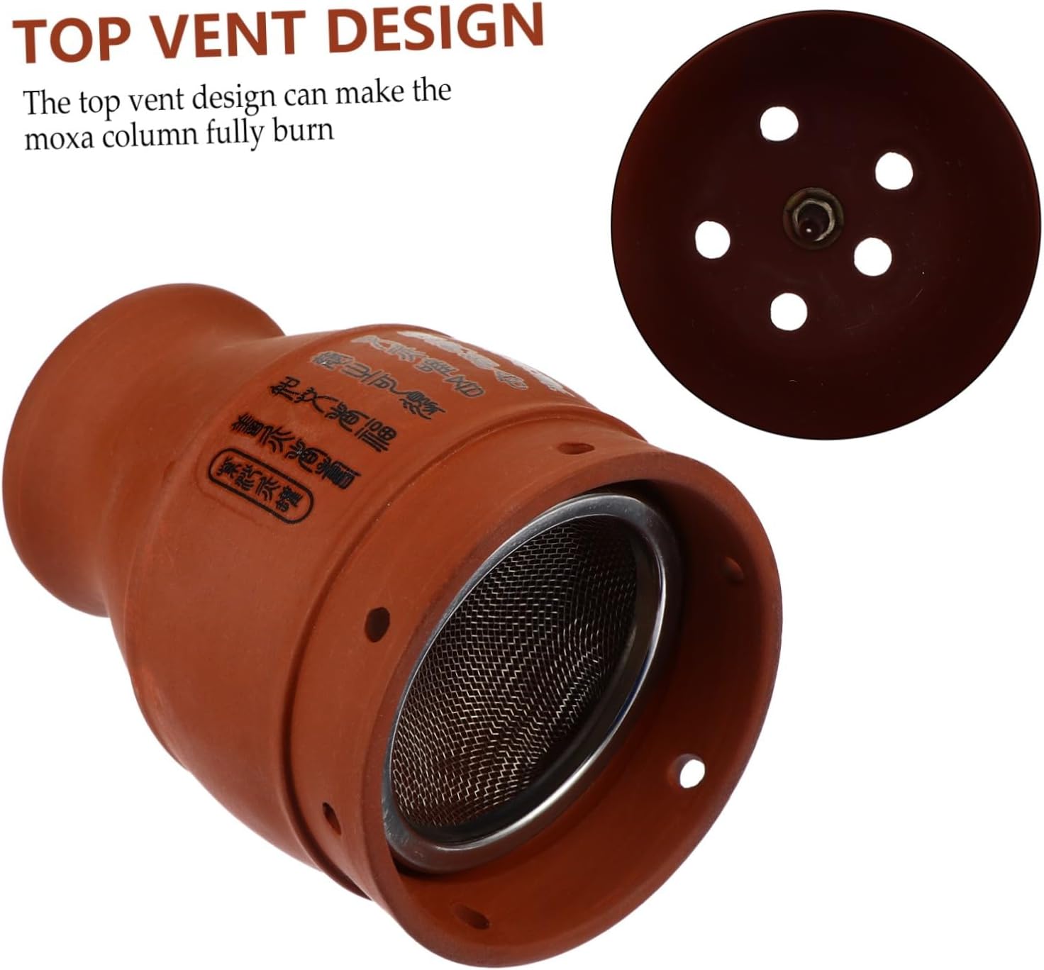 Purple Sand Moxibustion Pot Scraping Cup with Vent Holes Portable Brown