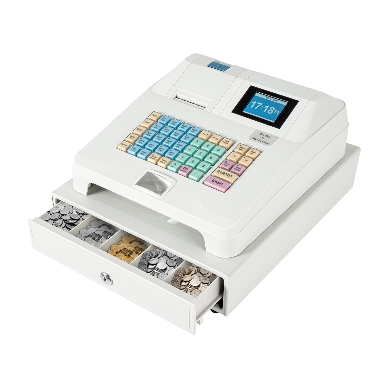 Cajas Registradoras, Caja registradora, Asistente de cajero supermercado multifunción 48 Teclas, con Pantalla LCD, Impresión