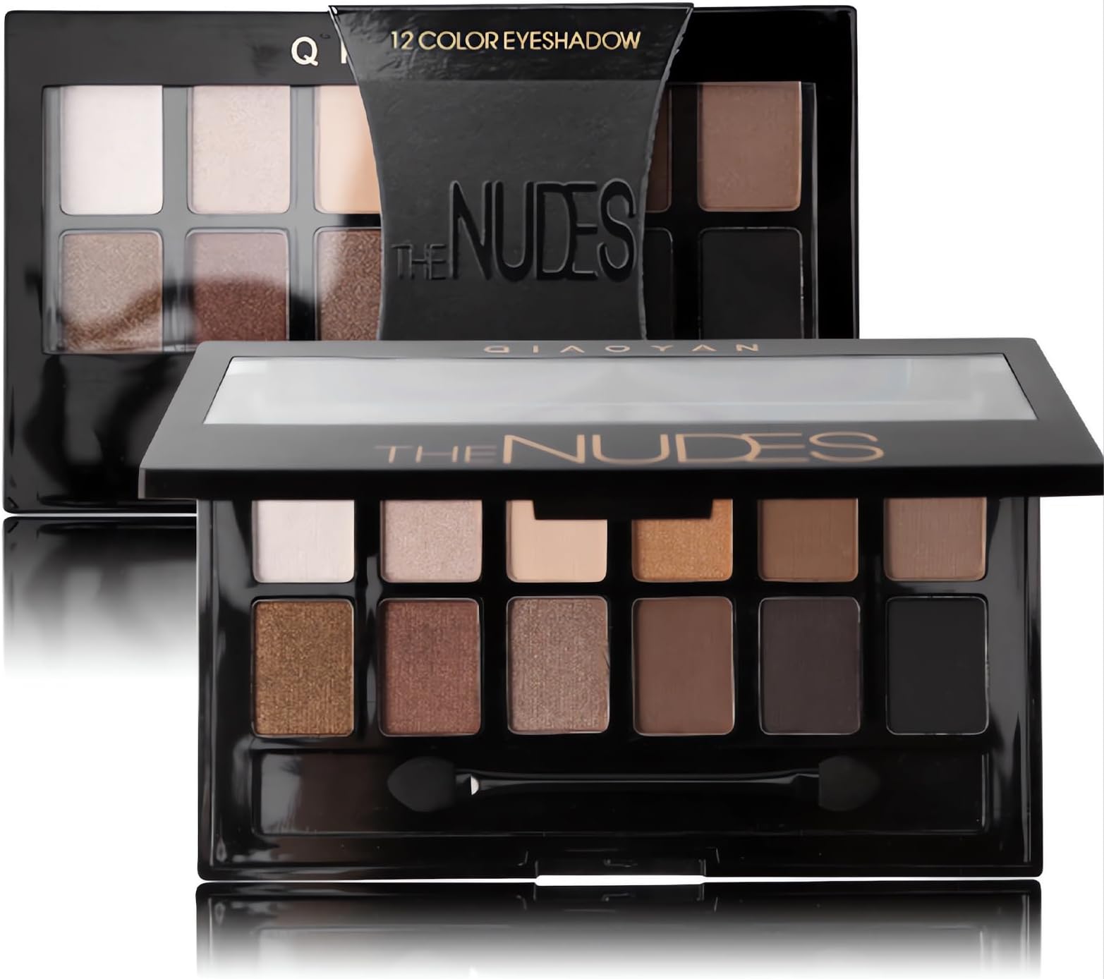 Brown Eyeshadow Palette, Glitter Nude Eye Shadow Pallets, Natural Matte Shimmer Eye Glitter, Smokey White Black Long Lasting Highly Pigmented Fine Powder Eye Make-Up Gift for Women Girls