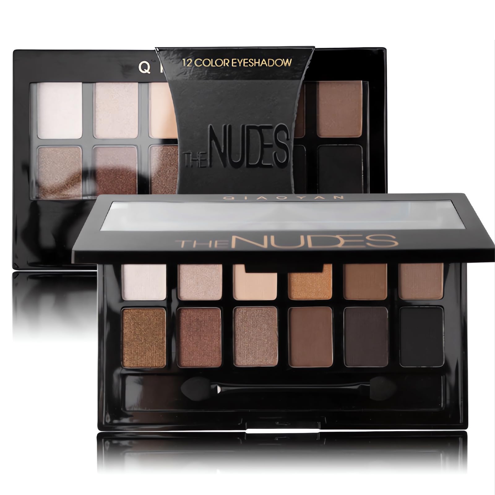 Brown Eyeshadow Palette, Glitter Nude Eye Shadow Pallets, Natural Matte Shimmer Eye Glitter, Smokey White Black Long Lasting Highly Pigmented Fine Powder Eye Make-Up Gift for Women Girls