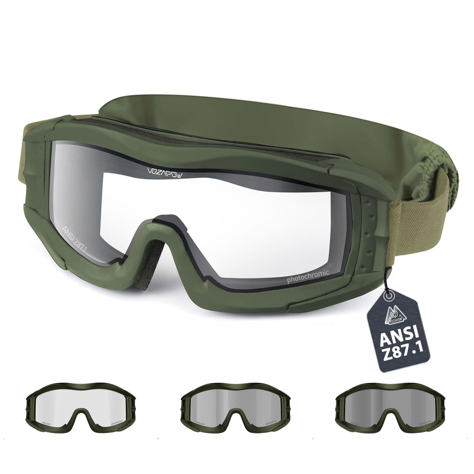ANSI Z87.1 Standard Anti-fog Airsoft Occhiali Tactical Occhiali Militari Occhiali Balistici Occhiali