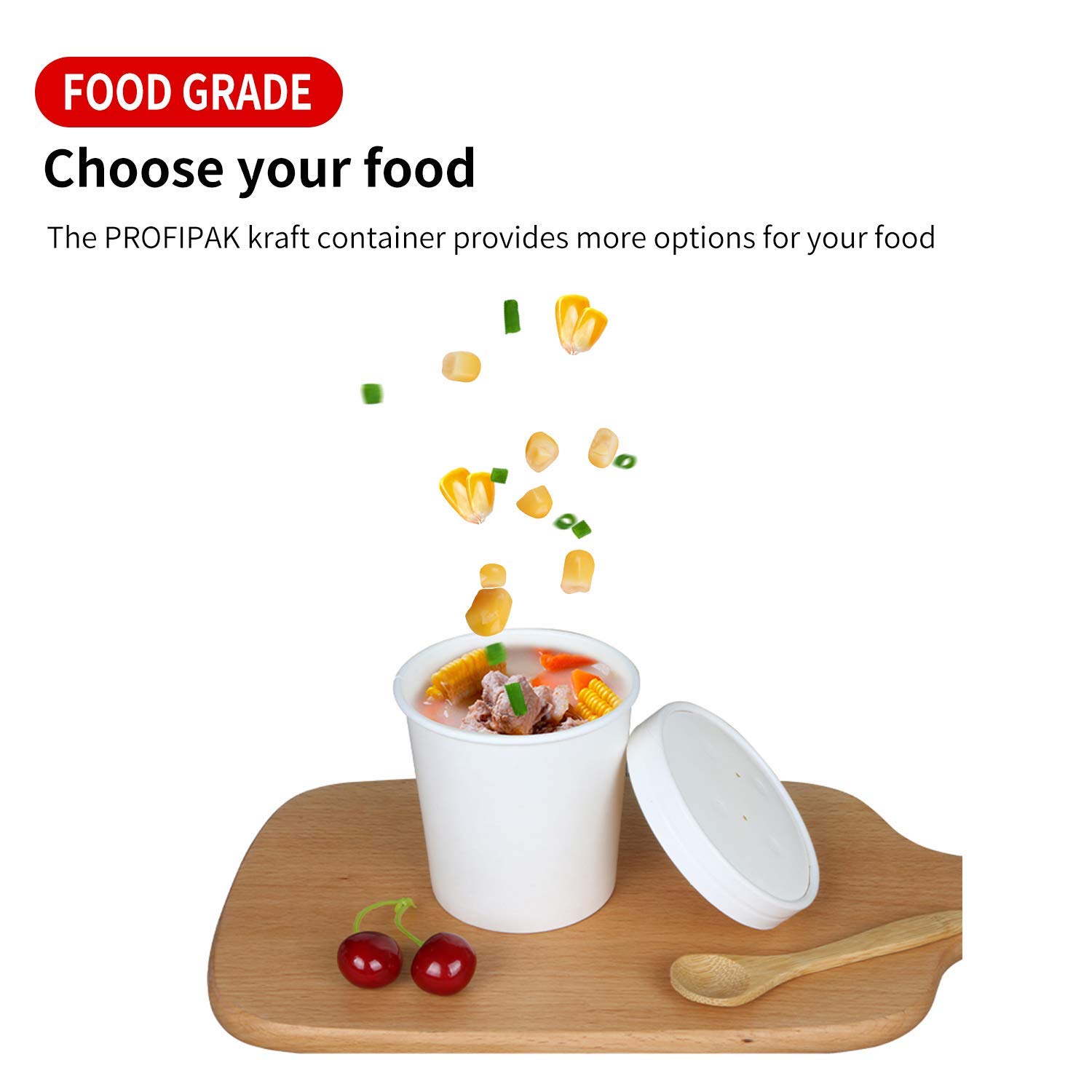 Buy 50 x White Soup Ice Cream Container [26oz with Lids, 50pcs] Brown