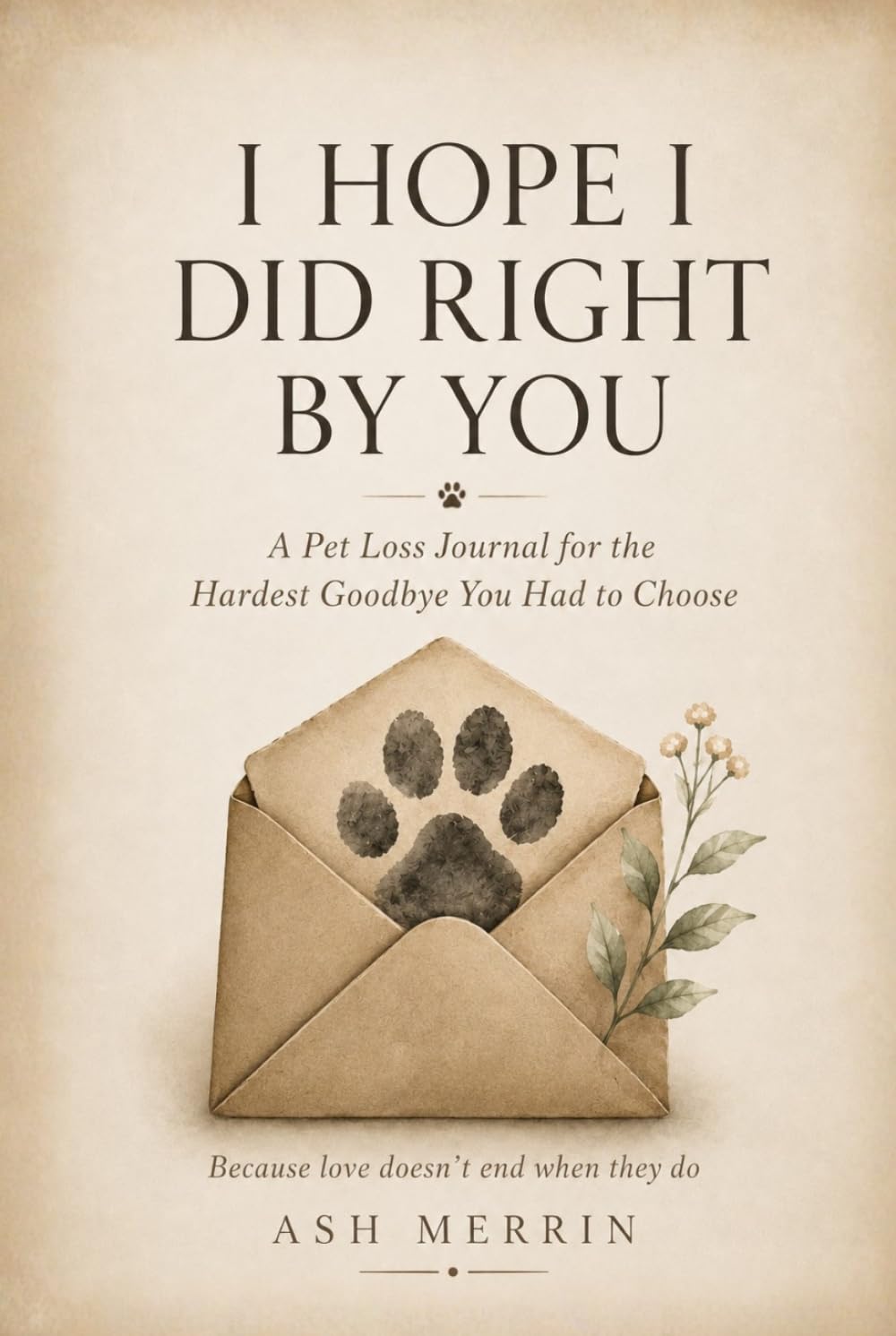 I Hope I Did Right By You: A Pet Loss Journal for the Hardest Goodbye You Had to Choose