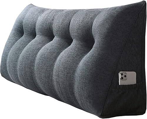 Cojín para sofá de lectura, respaldo tapizado, cabecera, soporte lumbar, cuña, triángulo, doble cabecera, cojín para cama individual, doble (color