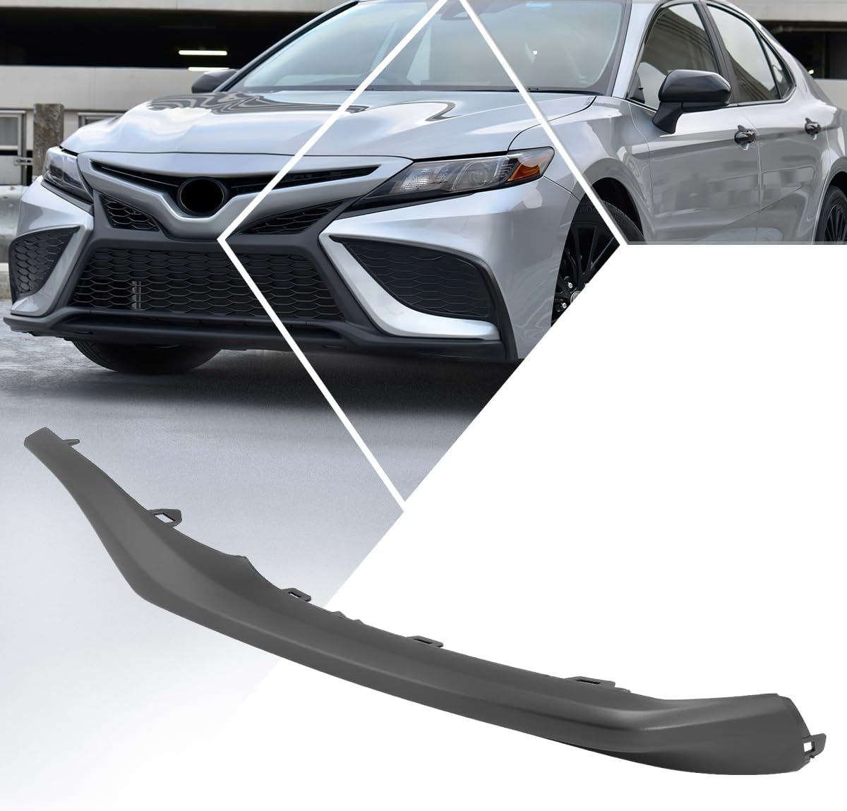 Factory Style Front Left Driver Side Lower Bumper Cover Molding Compatible with 21-23 Toyota Camry SE XSE,Smooth Black