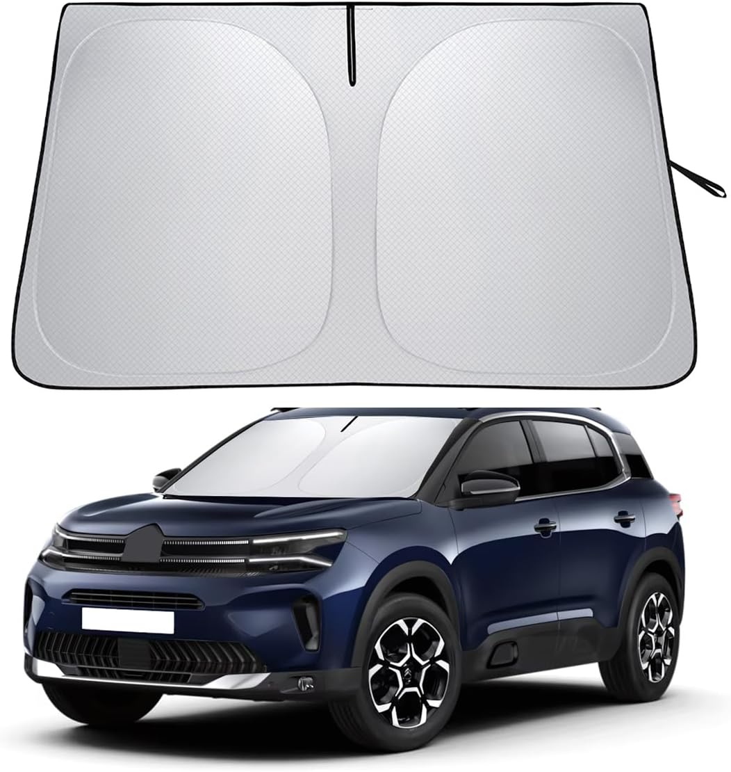 Sun Protection Front Screen for Volvo XC40 C40 Recharge EX40 2018-2026 Foldable Sun Visor Protective Cover with Storage Bag UV Rays Block Parasol
