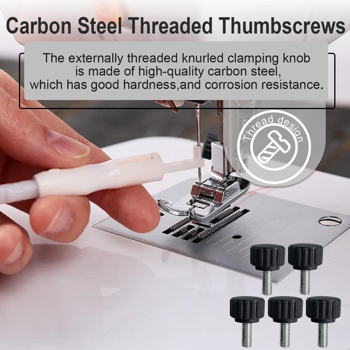 Viti A Testa Zigrinata M4x10 Mm - 20 Pezzi Acciaio Carbonio Nero - Foto 9