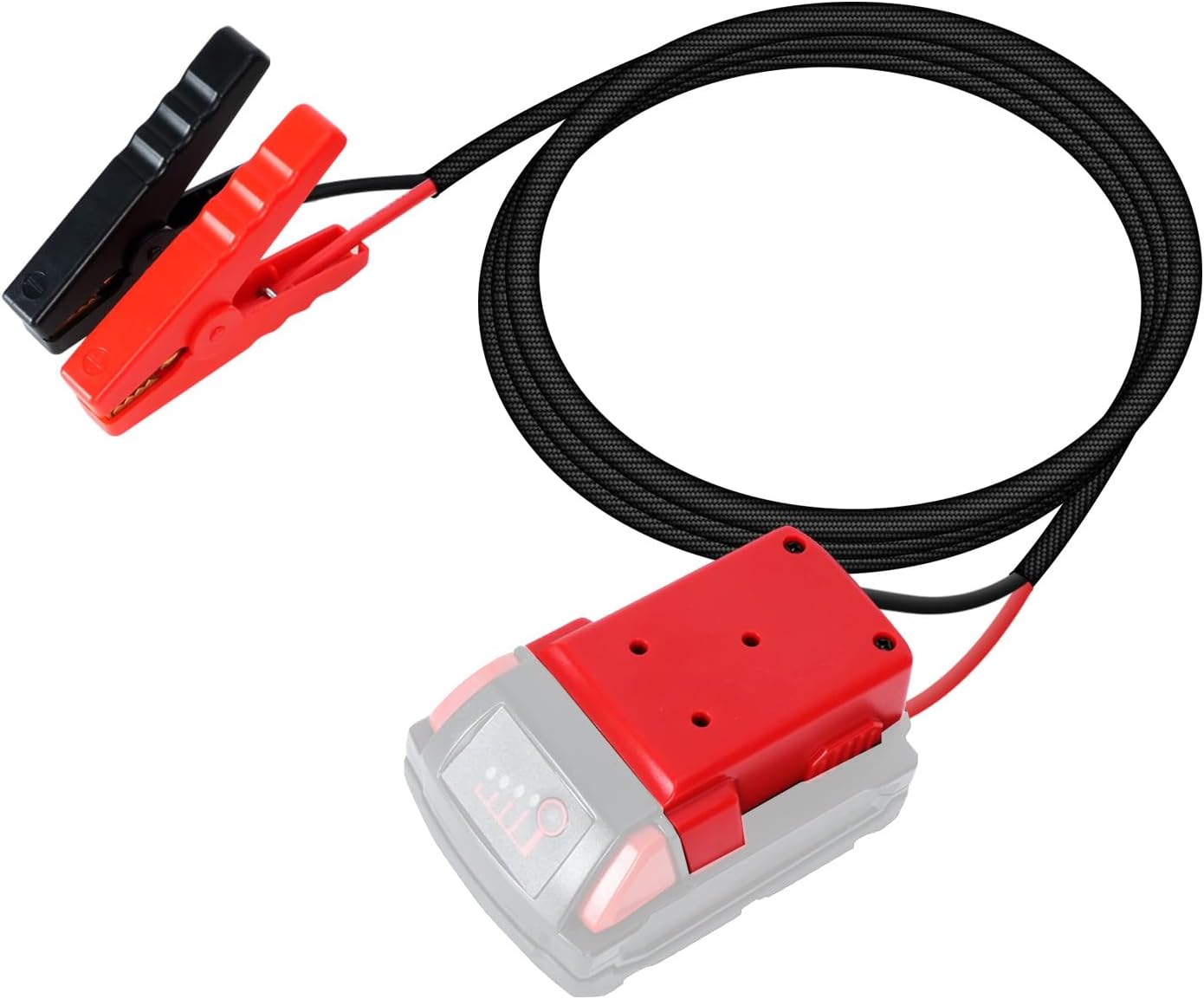 Jumper Cables with Adapter for Milwaukee M18 Battery, 3.3FT 8AWG Portable Battery Jumper Starter Automotive Booster Cables Power for Car Jump Starting Using Tool