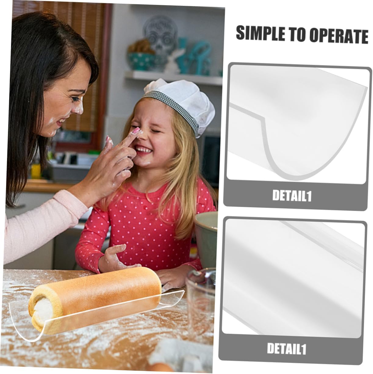 2Pcs Acrylic Cake Roll Tool U Shaped Baking for Professional Dessert Making and Easy to Clean for Home Bakers Inner