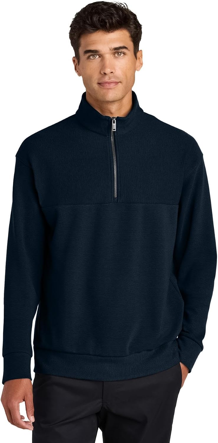 Mercer+Mettle Unisex Linear Texture Quarter Zip | 1/4 Zip Sweatshirt for Men & Women, Pullover for Work & Casual Wear