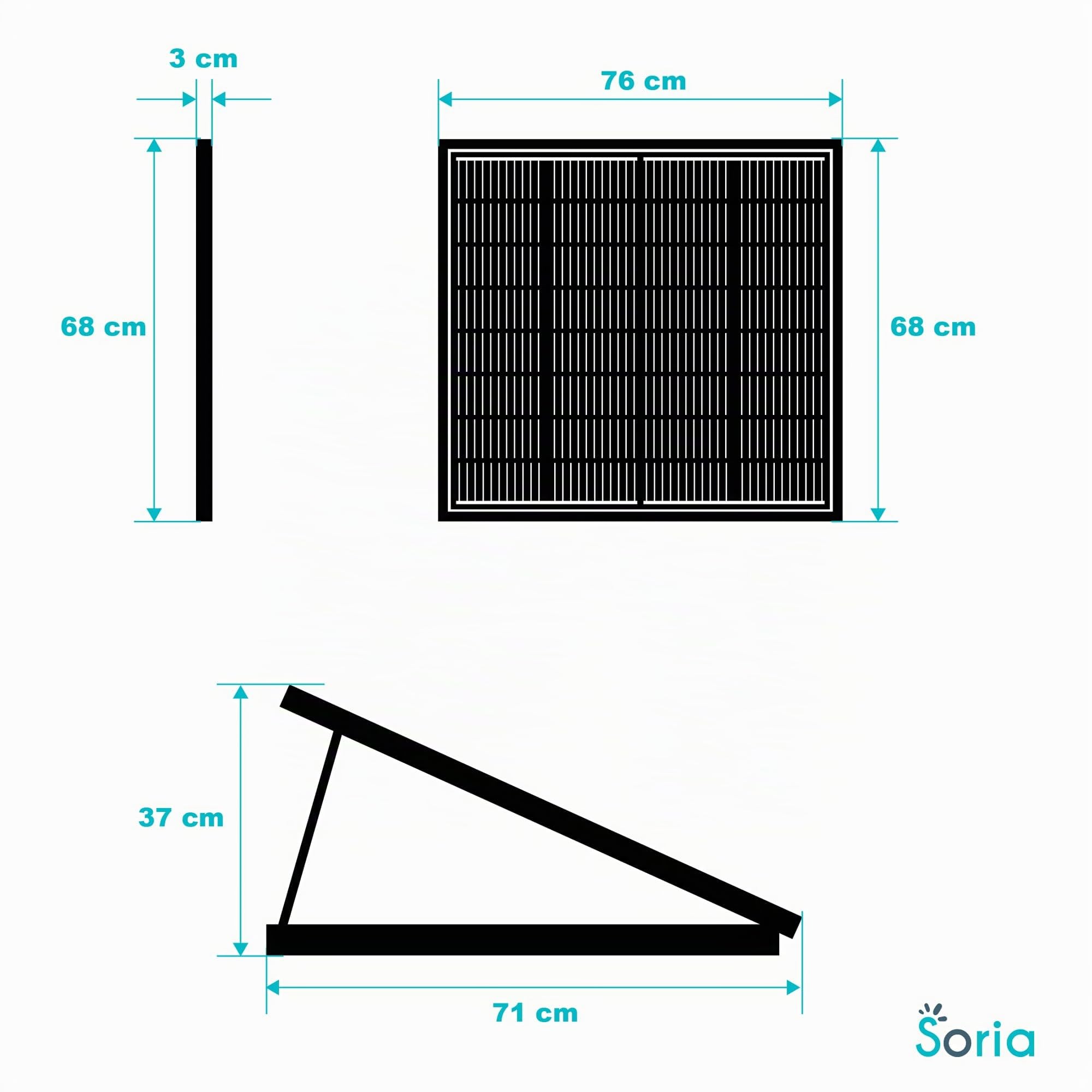 Soria Solar-Set 400 W, Plug and Play, Boden- und Wandbefestigung, Avidsen 127120