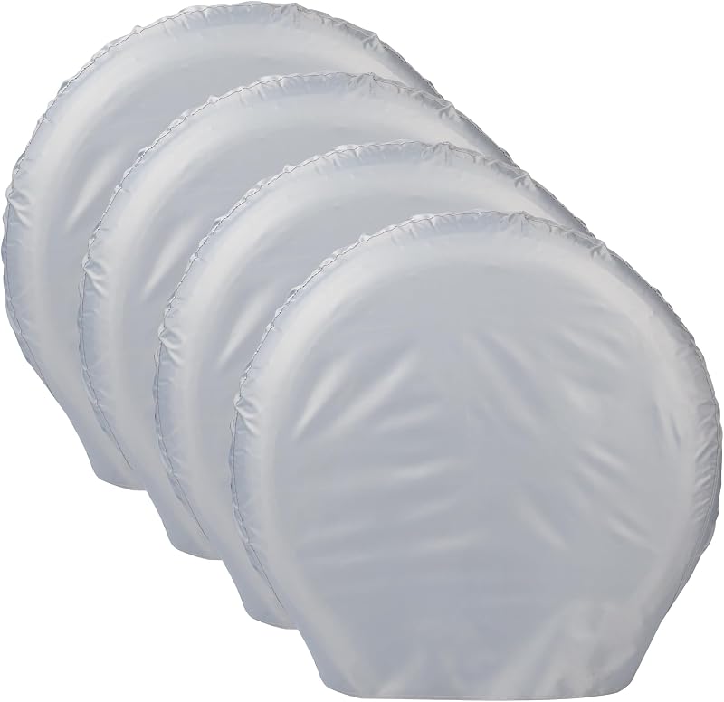 RV Tire Covers Set of 4 for All-Weather Heavy Duty Wheel Covers, Waterproof UV Sun Protector 420D Oxford for Trailer, Camper, Truck, Motorhome, SUV Universal Fits Diameters 19-22 inch