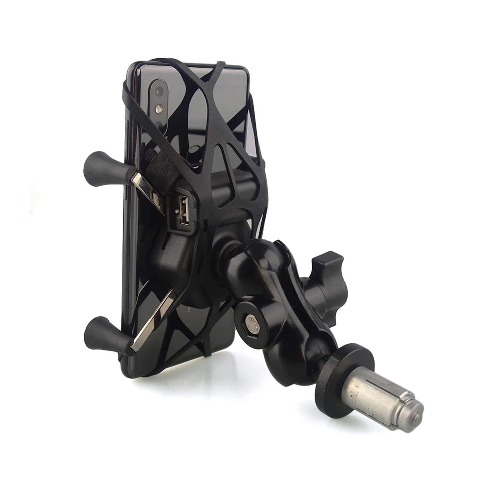 Uchwyt ramy nawigacyjnej uchwyt na telefon widelec wspornik do montażu na trzpieniu motocyklowym nawigacji GPS ładowarka USB do YZF-R1 YZFR1M/S do YZF-R6 YZF-R6S 2002 2018 (z ładowarką USB)