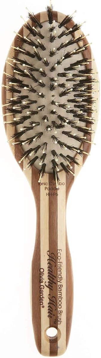 Olivia Garden Healthy Hair Eco-Friendly Bamboo Ionic Paddle Hair Brush
