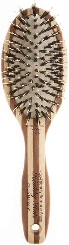 Olivia Garden Healthy Hair Eco-Friendly Bamboo Ionic Paddle Hair Brush