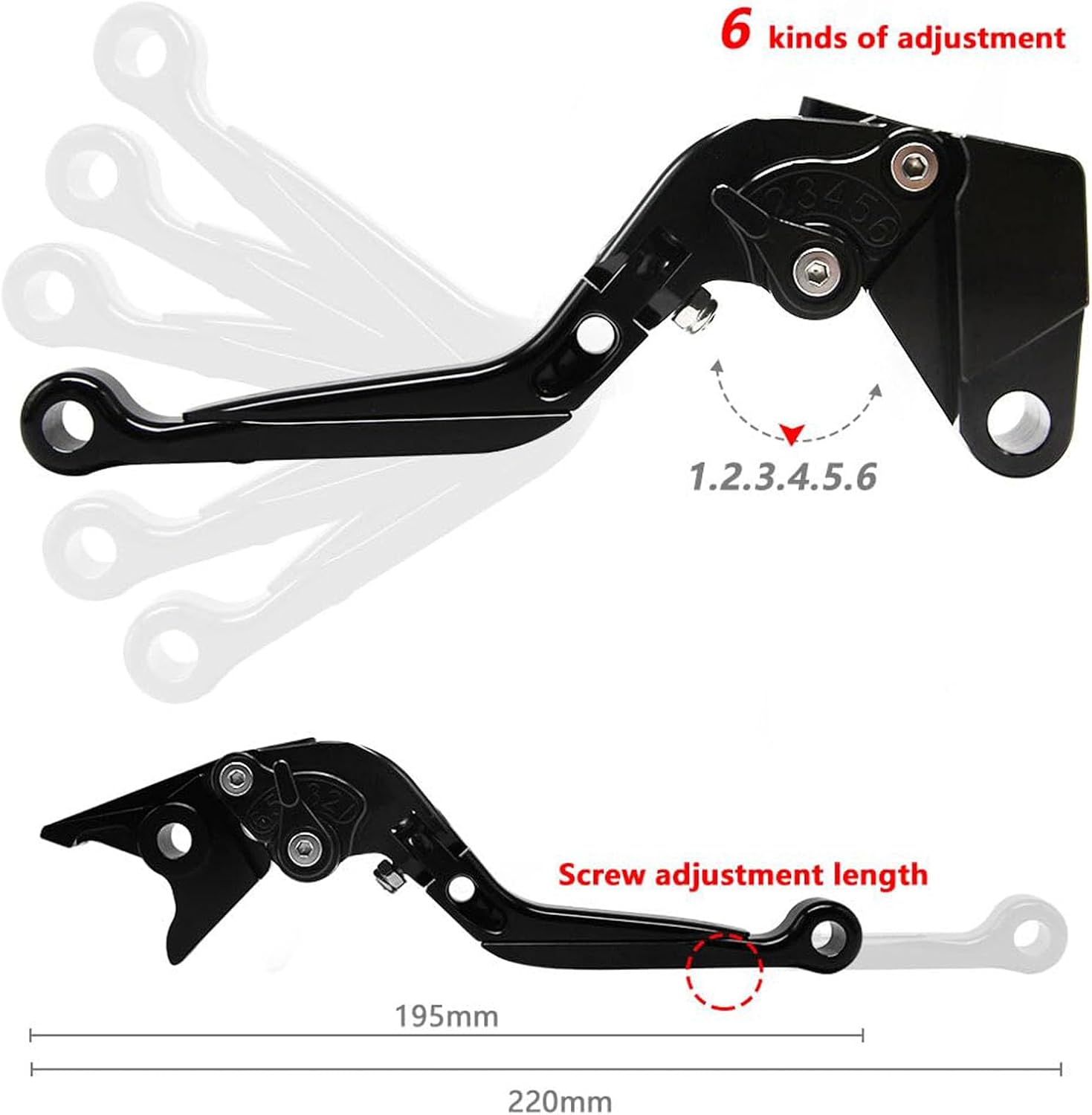 Brake Levers + Clutch Levers Motorcycle CNC Foldable Extendable Compatible with K-awasaki Vulcan S 650 2015-2025 Adjustable (Black)