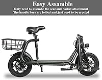 Vista 5 de SEHOMY Folding Electric Scooter with Seat for Adults, 15.5MPH, 20-Mile Range, 36V Battery, 12" Pneumatic Tire, Portable 450W Electric Scooters