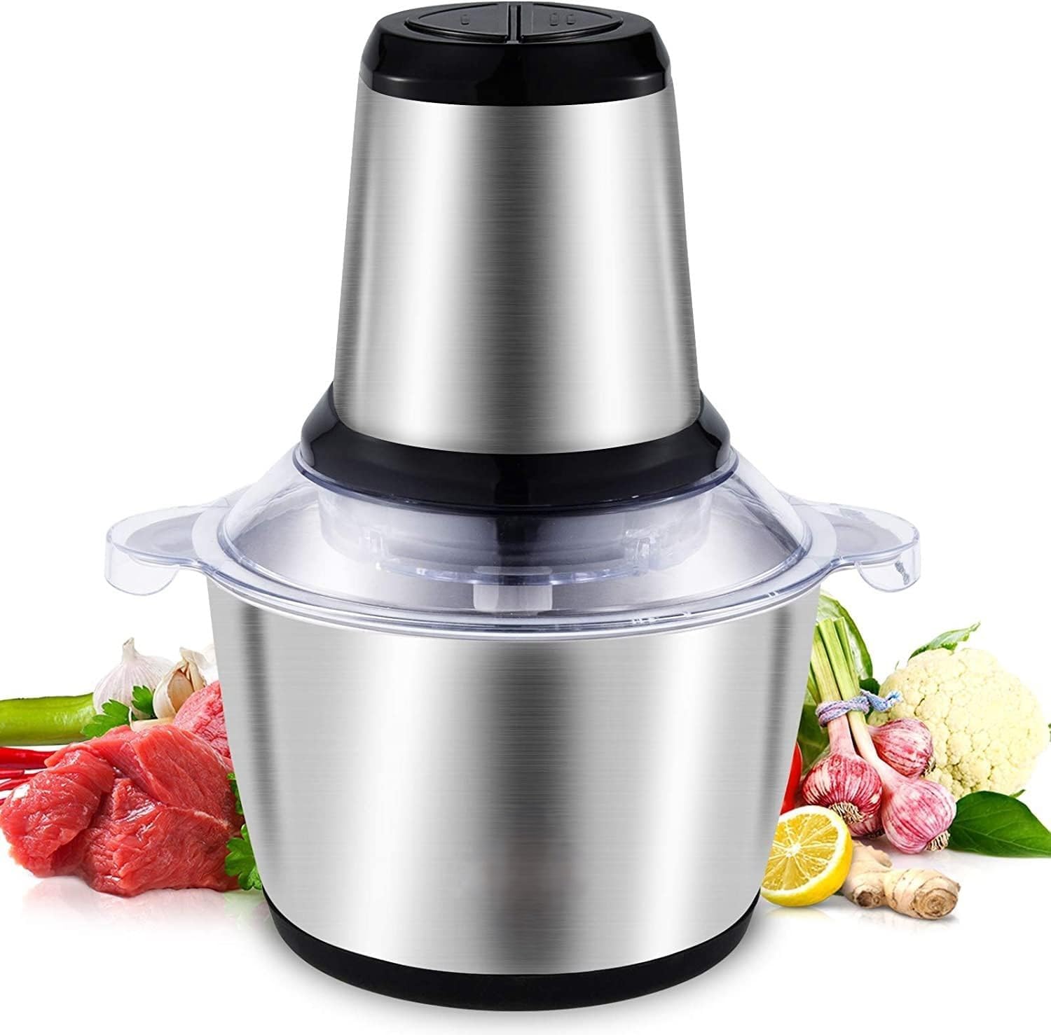 Grivaihi Stainless Steel Electric Meat Grinders with Bowl Heavy for Kitchen Food Chopper, Meat, Vegetables, Onion, Garlic, Fruit & Nuts Cutter (2 Liter, 250 Watts)-picture-19