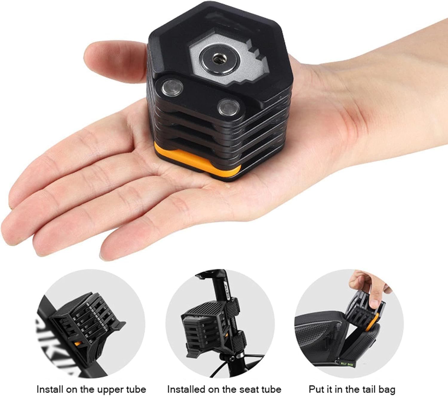 Luxebiking Lucchetto Da Bici Pieghibile - Antifurto, Con Supporto, Leggero E Impermeabile, Per Bici O Scooter - Foto 2