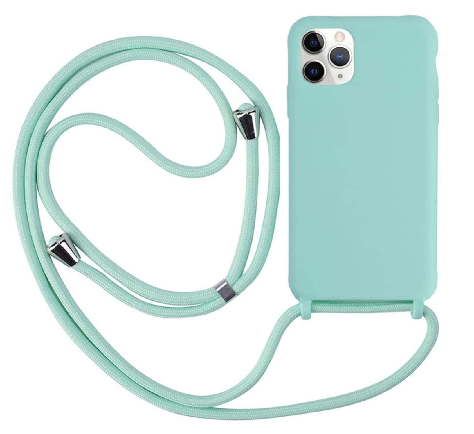 Funda Compatible con iPhone 16(6.1"),Ajustable Collar Correa de Cuello Cordón Cuerda Carcasa TPU Bumper Silicona Skin Caso para iPhone 16(6.1")-Rojo — view 26