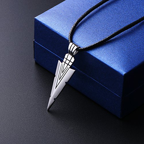 Men's 925 Sterling Silver Arrow Arrowhead Poseidon Sentimental for Him Boyfriend Pendant Necklace Gift Cords3