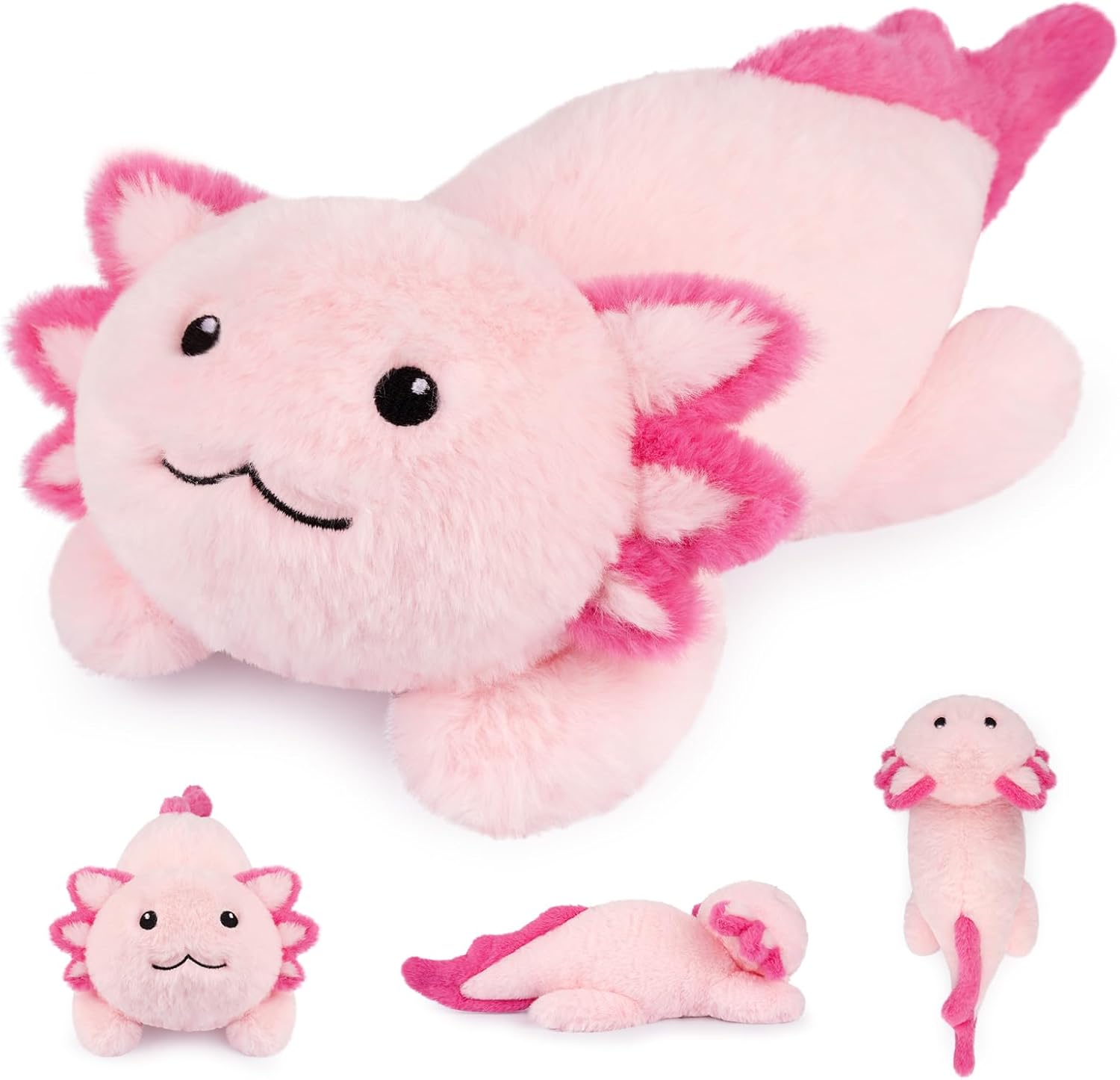 Axolotl Weighted Stuffed Animals, 10inch 0.8lbs Pink Weighted Axolotl Plush for Kids, Teens, Cute Stuffed Animals Huggable Plushie Pillow for Girls, Boys Adults Birthday Christmas