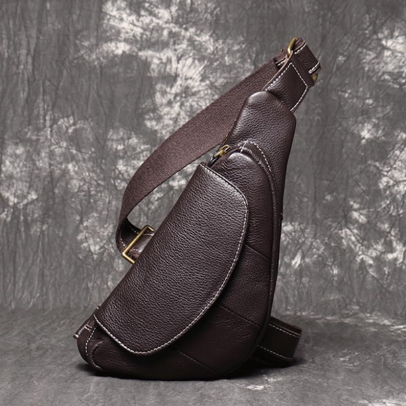 Men's Outdoor Casual Backpack Single Shoulder Crossbody Bag Cowhide
