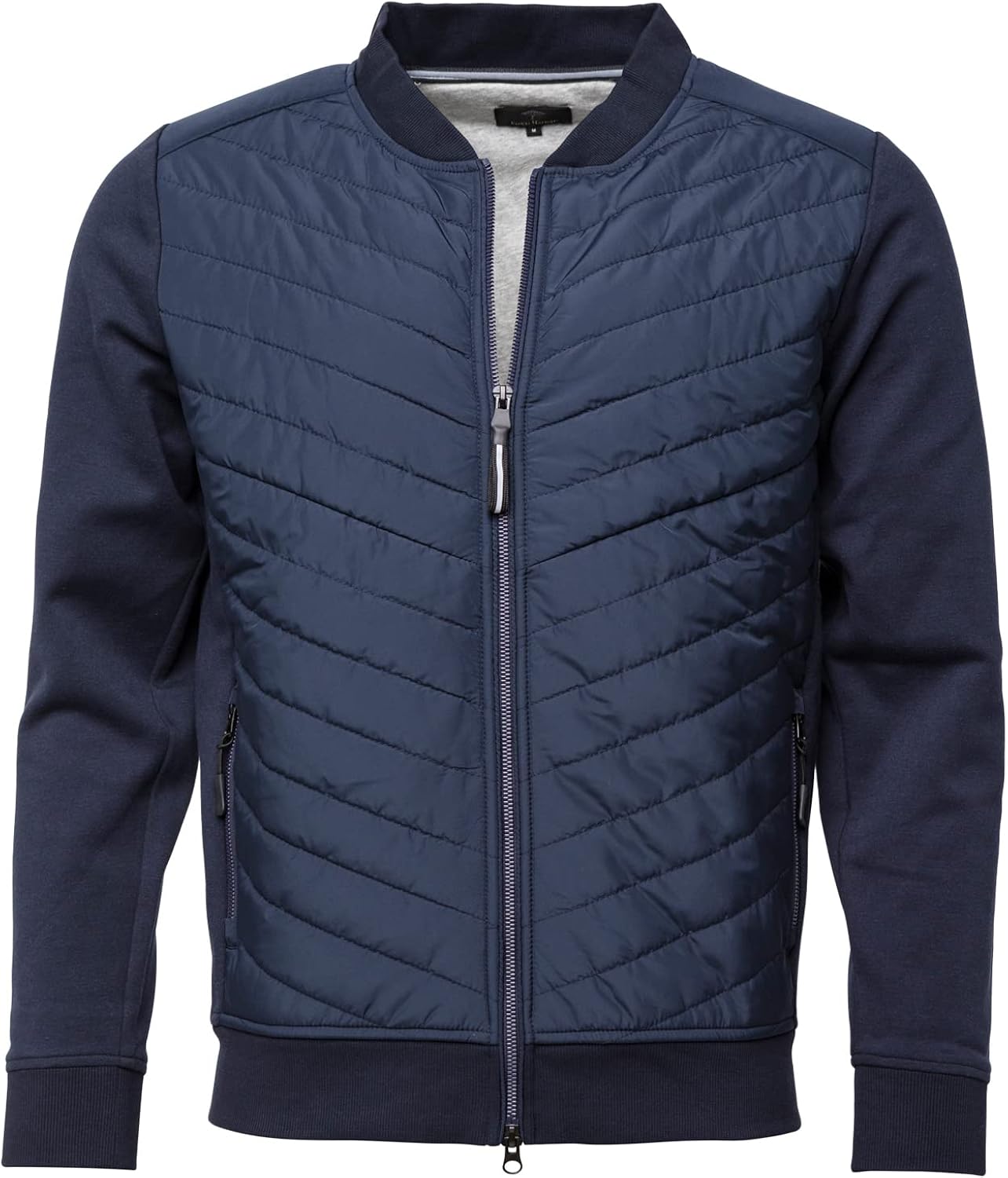 Fynch-Hatton Uni Cardigan Zip Vest in kleur Steel | Jan Rozing Mannenmode Fynch-Hatton Uni Cardigan Zip Vest in kleur Steel | Jan Rozing Mannenmode