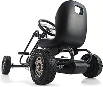 hauck Lightning Ergonomic Pedal Ride-On Go Kart Toy for Boys and Girls, Black