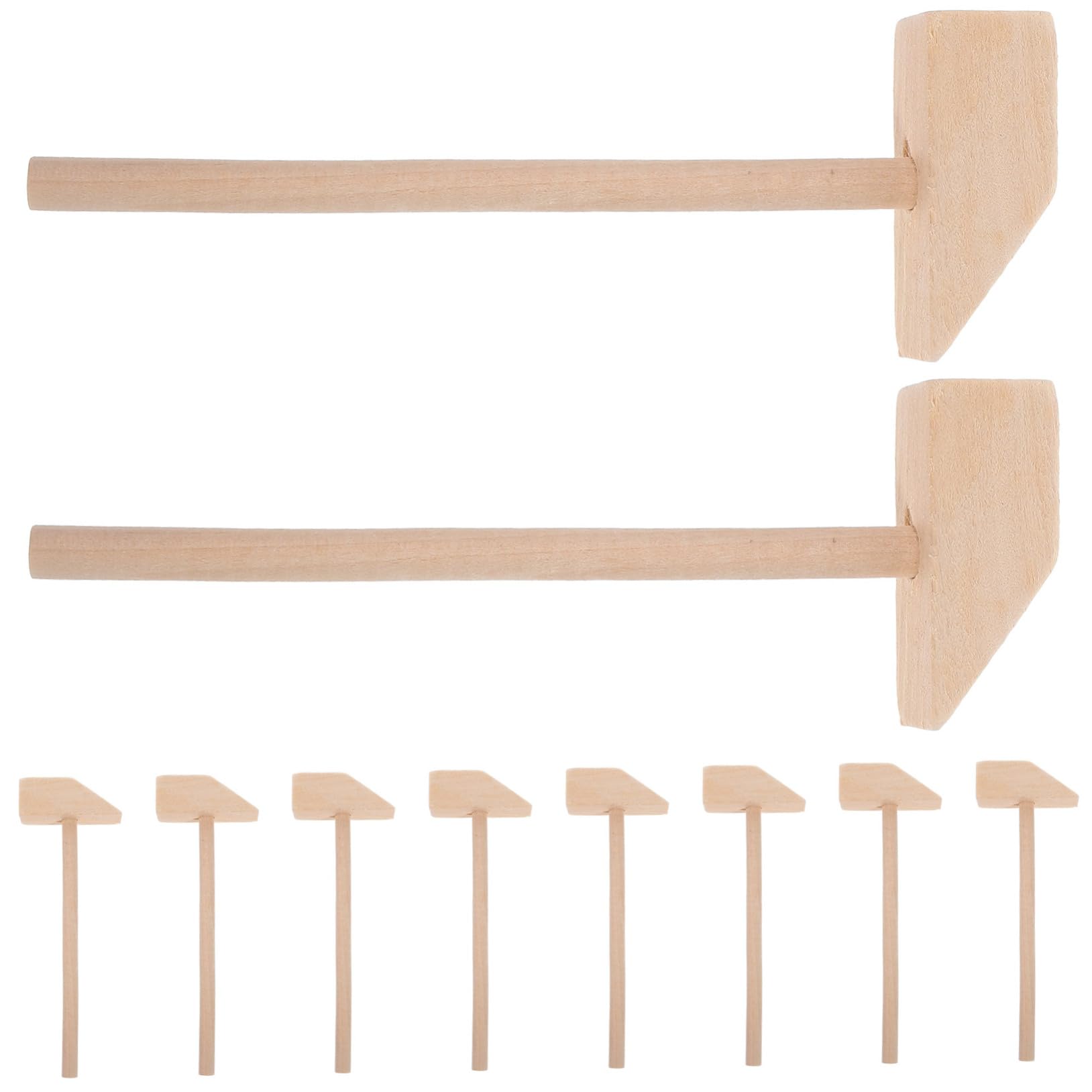 IMIKEYA Mini Hammer Mallets Set 10 Small Wooden Hammers Safe and for Boys and Girls for Hand and Wrist Exercise