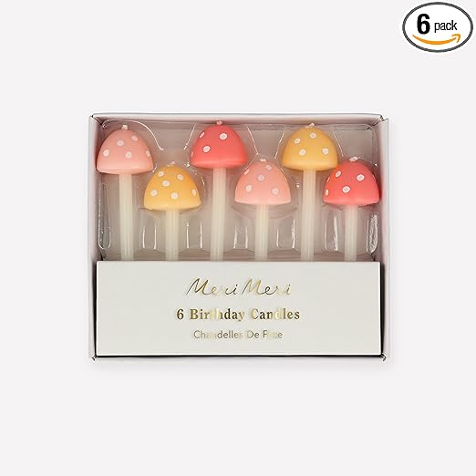 Meri Meri Mushroom Birthday Candles (Pack of 6)