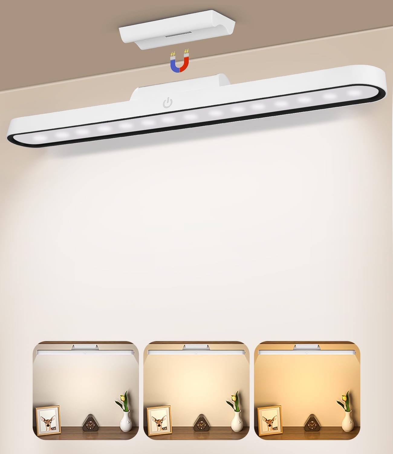 Luce LED Magnetica Sottopensile - Ricaricabile USB, Dimmerabile, 2500mAh, 3 Temperature Colore - Foto 3