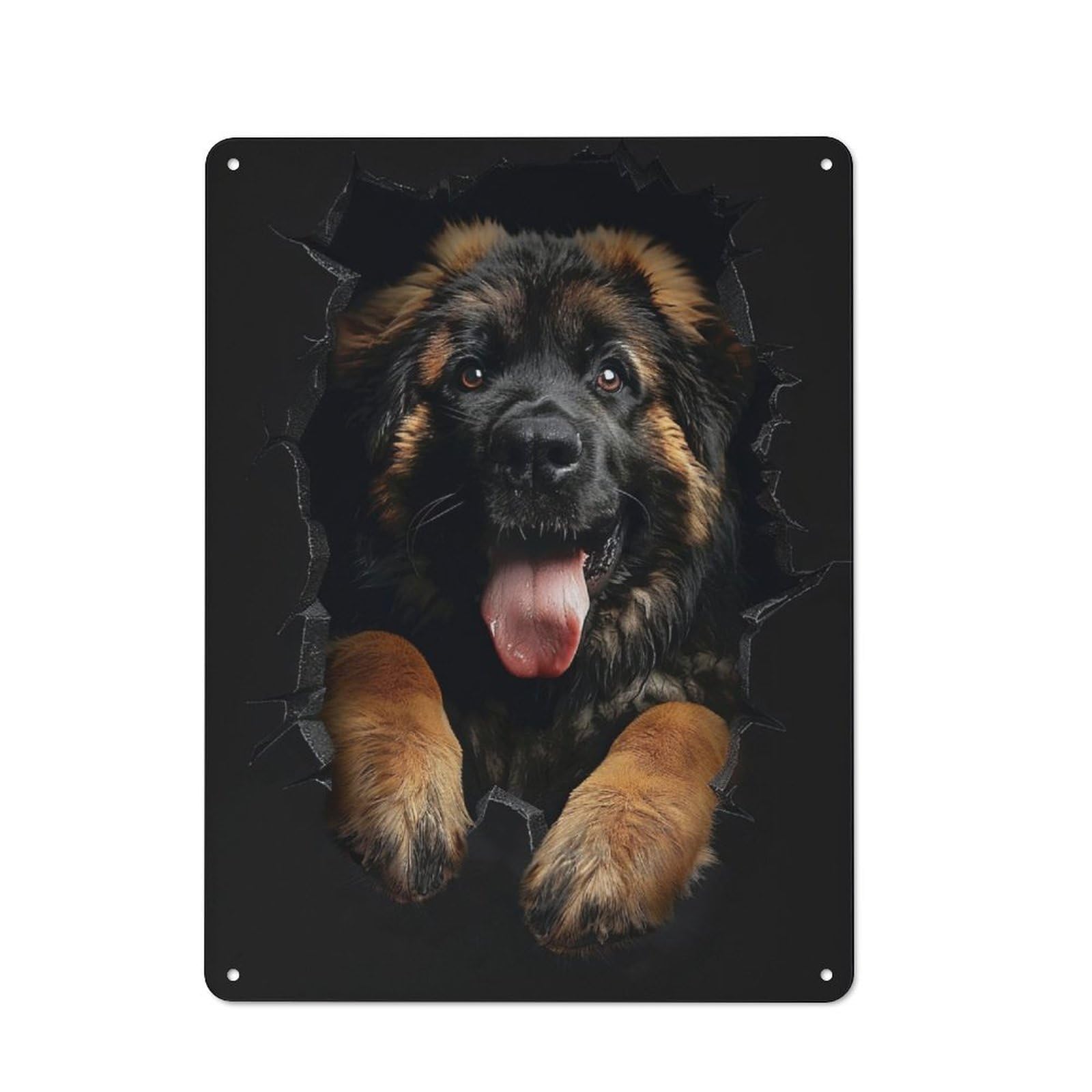 Junmoney Leonberger Dog Retro Tin Sign 40X30cm For Workshop Wall, For Collectors Of Retro Metal Wall Decor