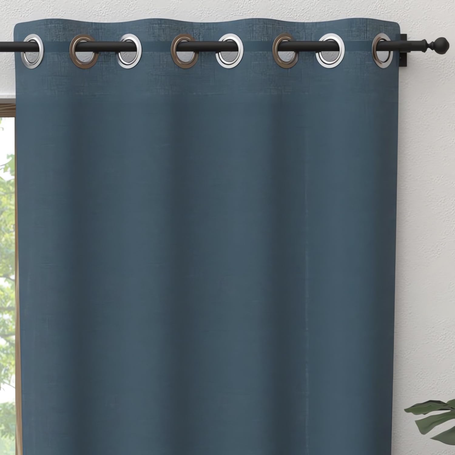 Soleil d'ocre, Curtain with Eyelets 135 x 250 cm Panama Duck Egg Blue