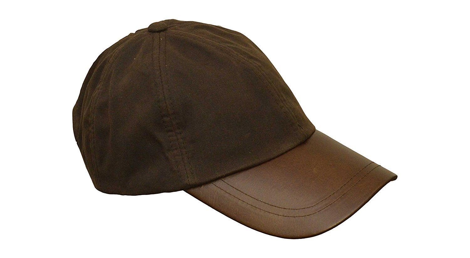 Walker and Hawkes, berretto da baseball unisex in cotone cerato, con visiera in pelle, taglia unica