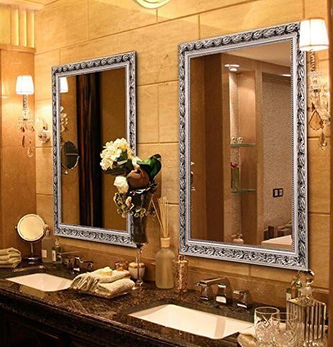 Miniatura 4 de Espejo de pared de baño, espejos de baño decorativos para pared, rectangular, moderno, espejo de pared para baño, colgante vertical u horizontal,