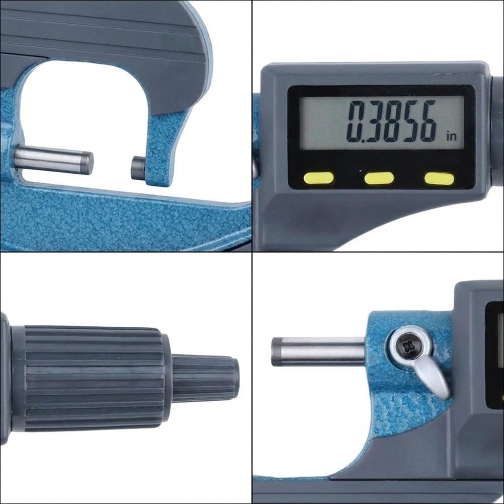 Micrómetro exterior 0-25 mm Calibrador digital con pantalla LCD - Calibre de diámetro de alta resolución para tareas de medición de grosor de taller (0-25 mm3)
