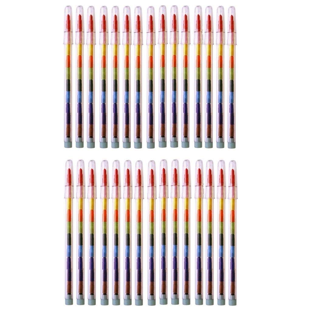 HENBRANDT 30 X Colour Change Funky Pencils Stackers Pop A Crayons