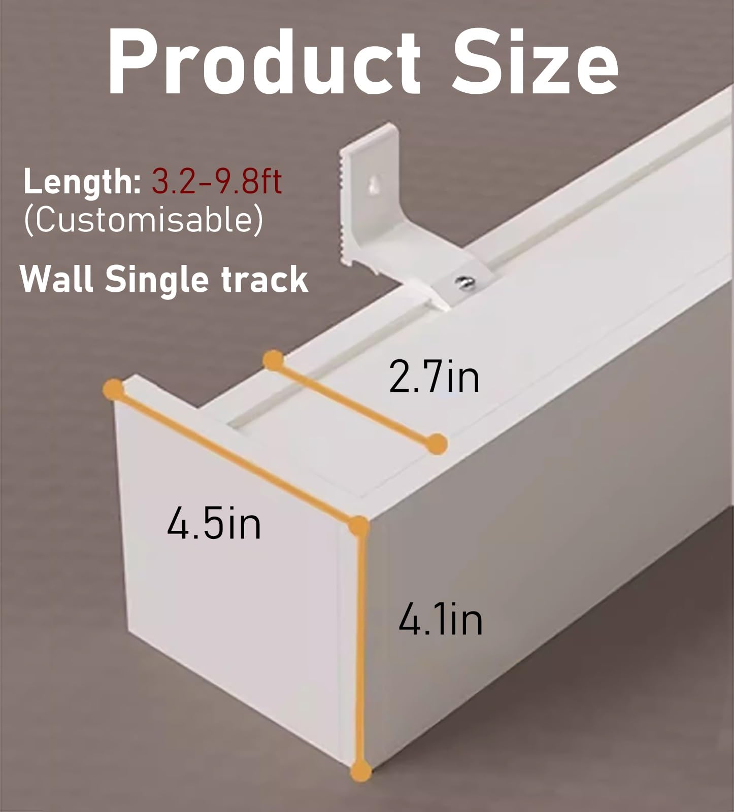 Fensterrahmen aus Aluminiumlegierung mit Schiene, 62,4 Zoll (ca. 159 cm) breite dekorative Gardinenblende, stilvolle Zierleiste für Decken- und Wandgardinen