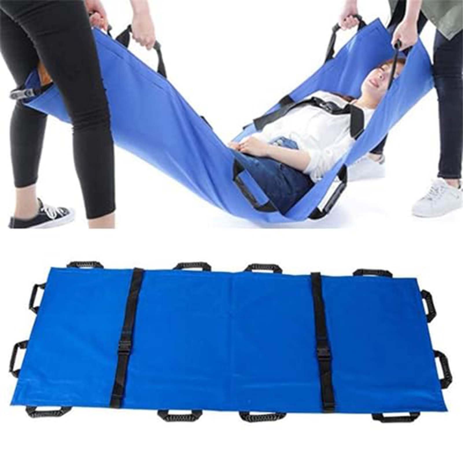 SGKOMN Portable Folding Stretcher - Medical Emergency Stretcher, Waterproof Soft Patient Transfer Stretcher with 12 Handles for Medical First Aid Care, Blue