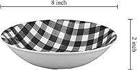 Vista 3 de UP ware Gingham - Juego de cuencos redondos de melamina para pasta, arroz, sopa y ensalada, sin BPA, aptos para lavavajillas, a prueba de roturas