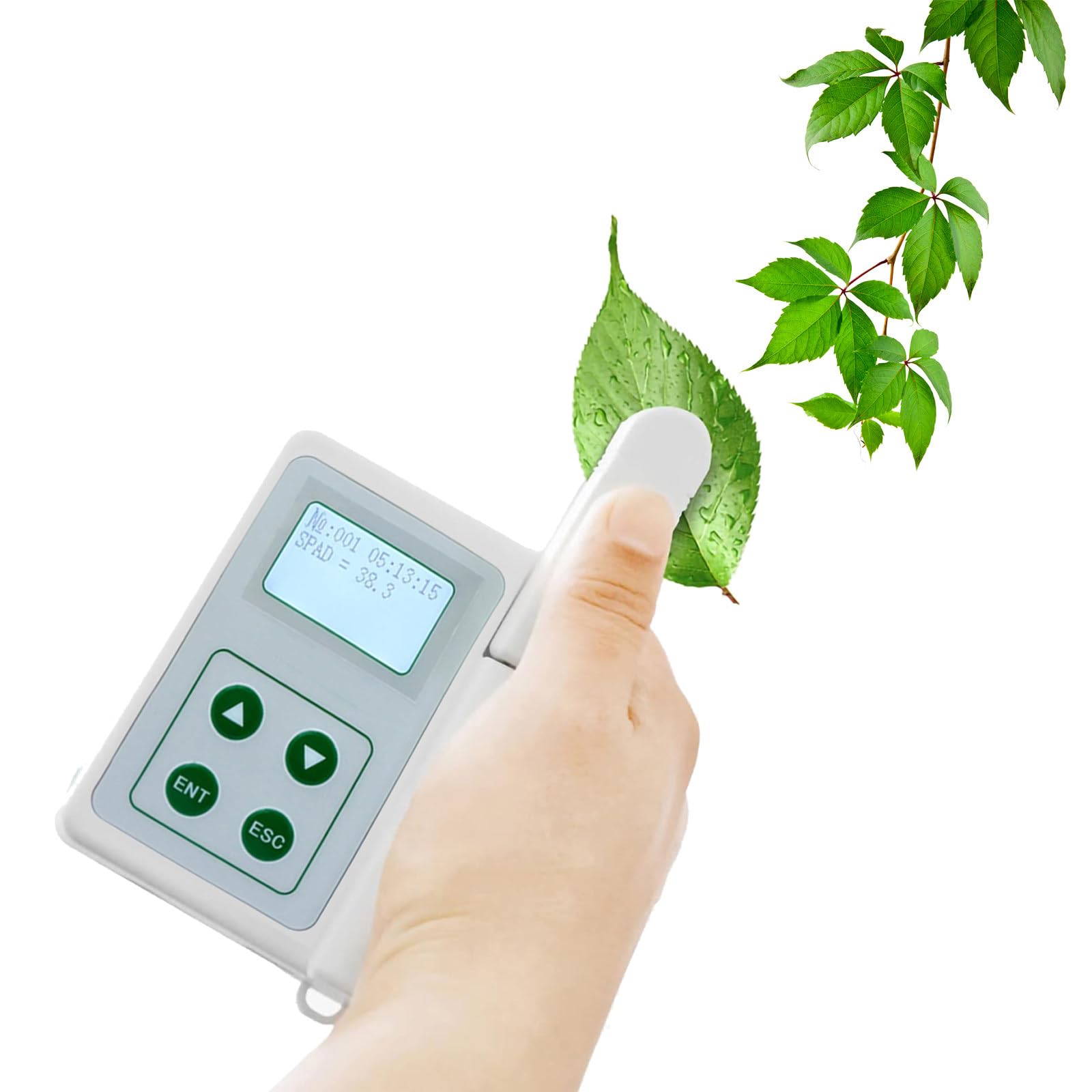 Analyseur de Chlorophylle Portable, 2 000 mAh, avec Exportation de Données USB. Teneur en Chlorophylle, Teneur en Azote, Température et Humidité des Feuilles Testables. Détection Rapide YLS-A