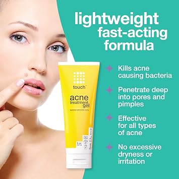 TOUCH Glycolic Acid Face Wash, Acne Treatment Gel, and Anti-Aging SPF 30 Sunscreen Moisturizer