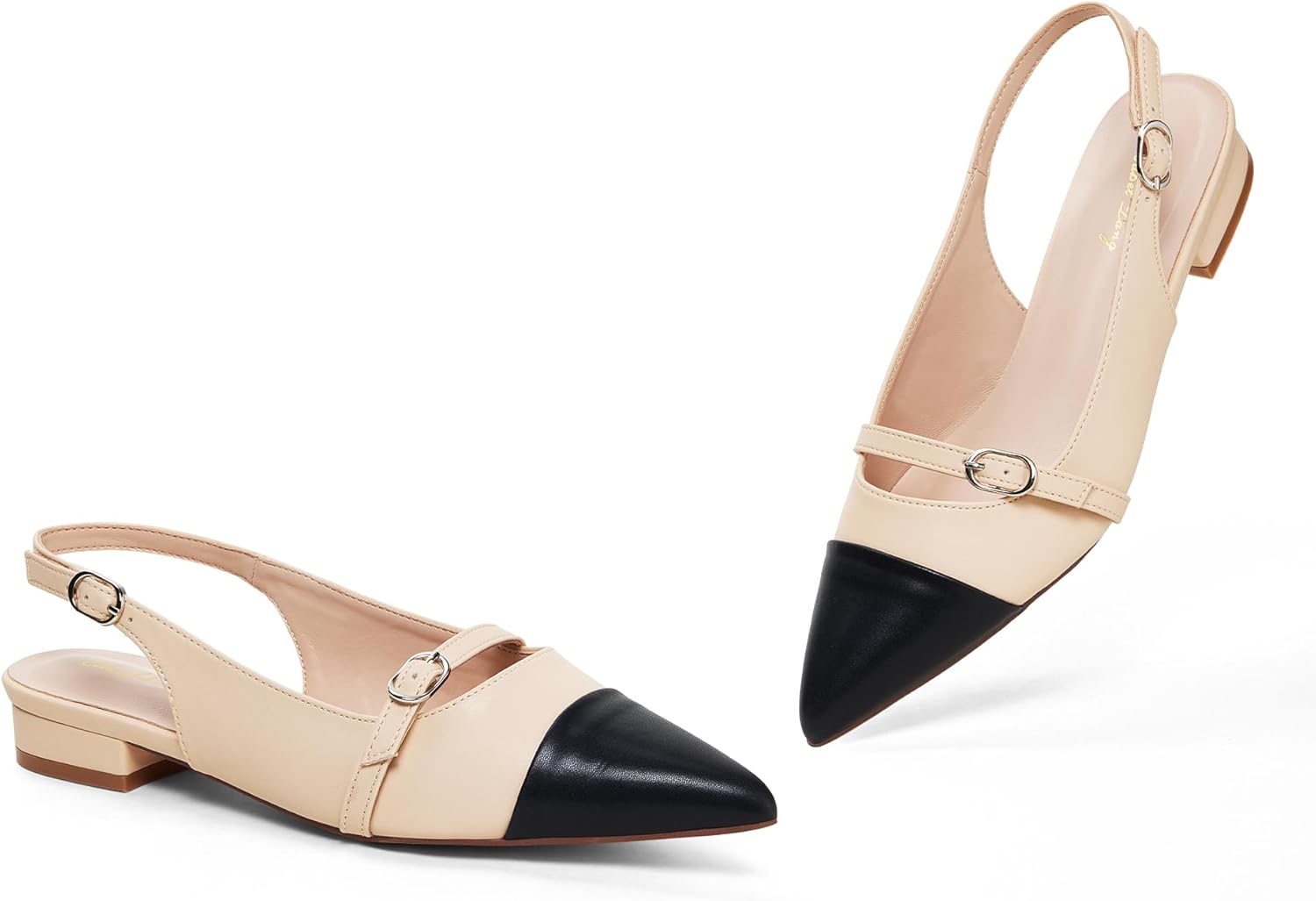 Elisabet Tang Women Slingback Flats with Rhinestone Pointed Toe Flats for Women Dressy Shoes - Image 4