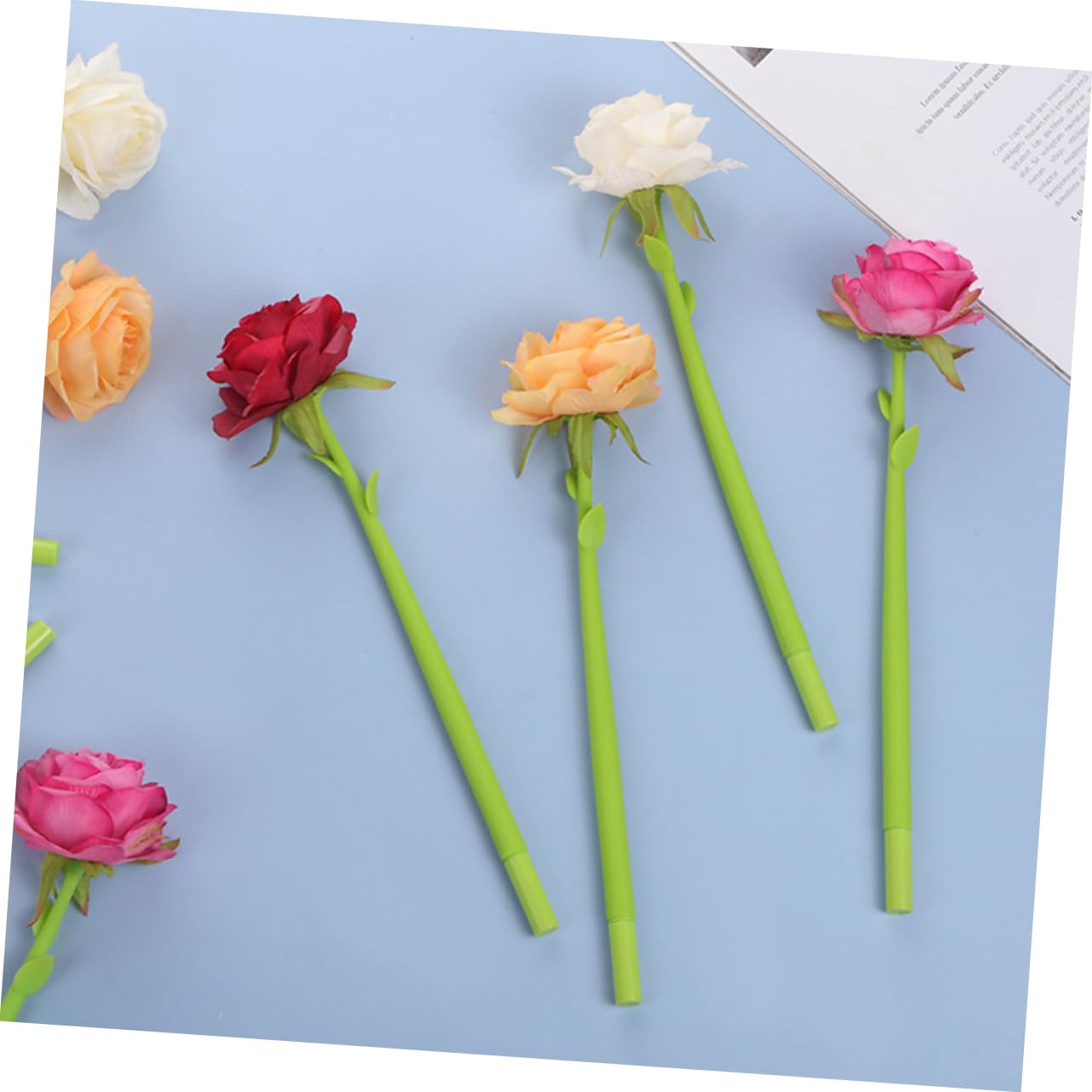 Operitacx 20pièces Stylos à Rose Stylos Décoratifs Forme De Fleurs Pour Écoles Et Bureaux Pour Et Décoration De Bureau
