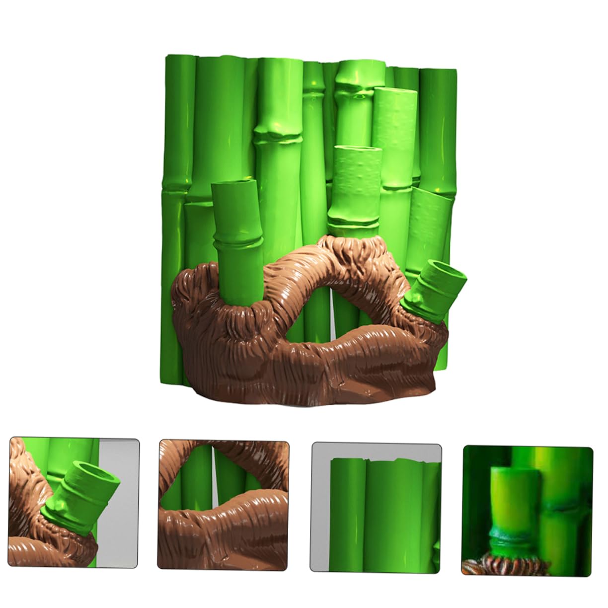 BESPORTBLE Rückwand für Aquarium mit 3D Bambus Hintergrund und Harzhöhle für Aquarium Künstliche Pflanze für Aquarien Realistische Fischversteckhöhle zur Zufällige Farbe