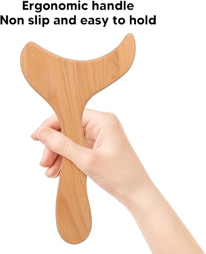 Miniatura 4 de Pilipane Tabla de raspado ergonómica y recuperación de tejidos blandos, herramienta de masaje Gua Sha de madera, Gua Sha duradera para una